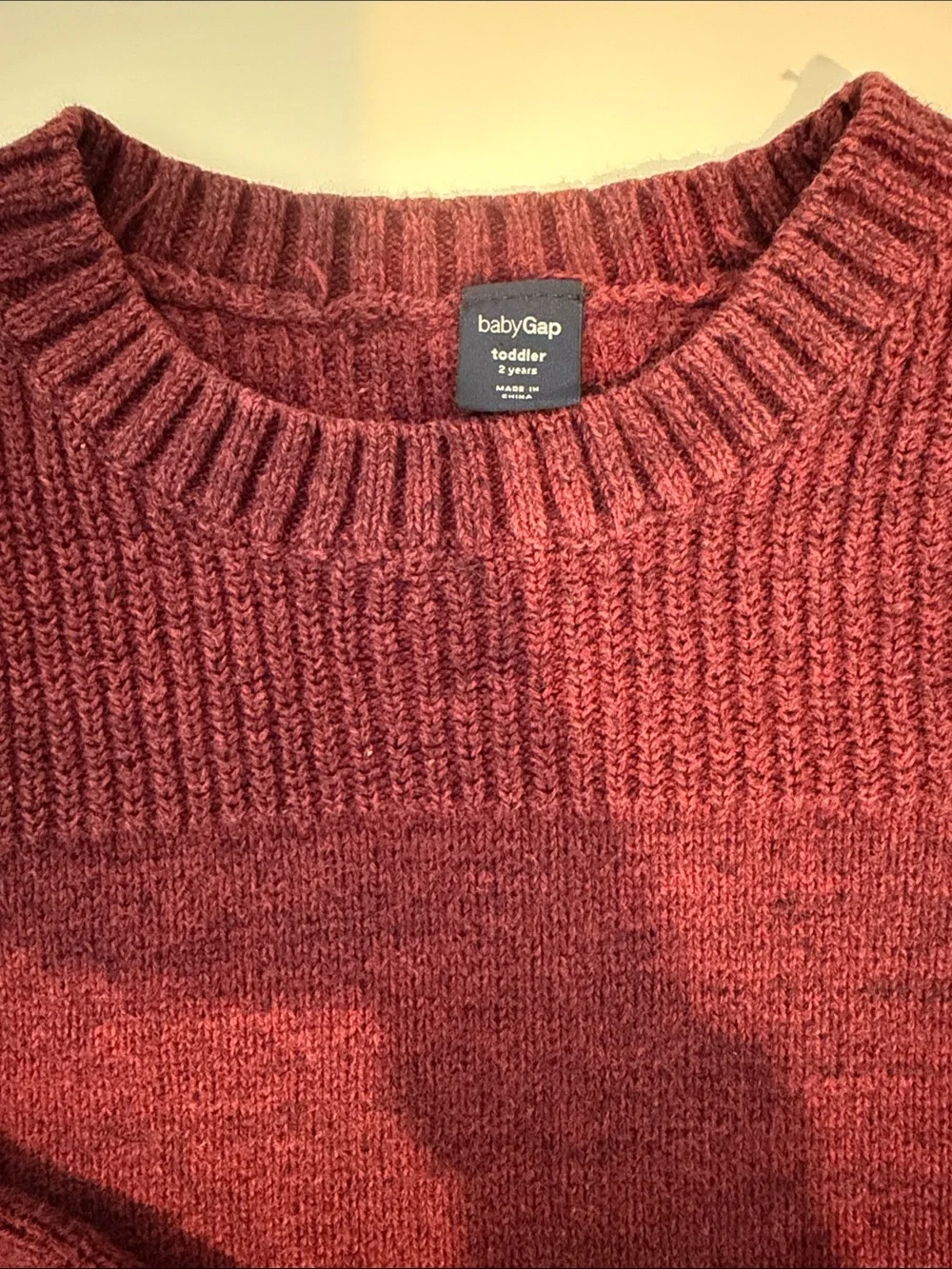 Boys Crewneck Sweater in Berry Red